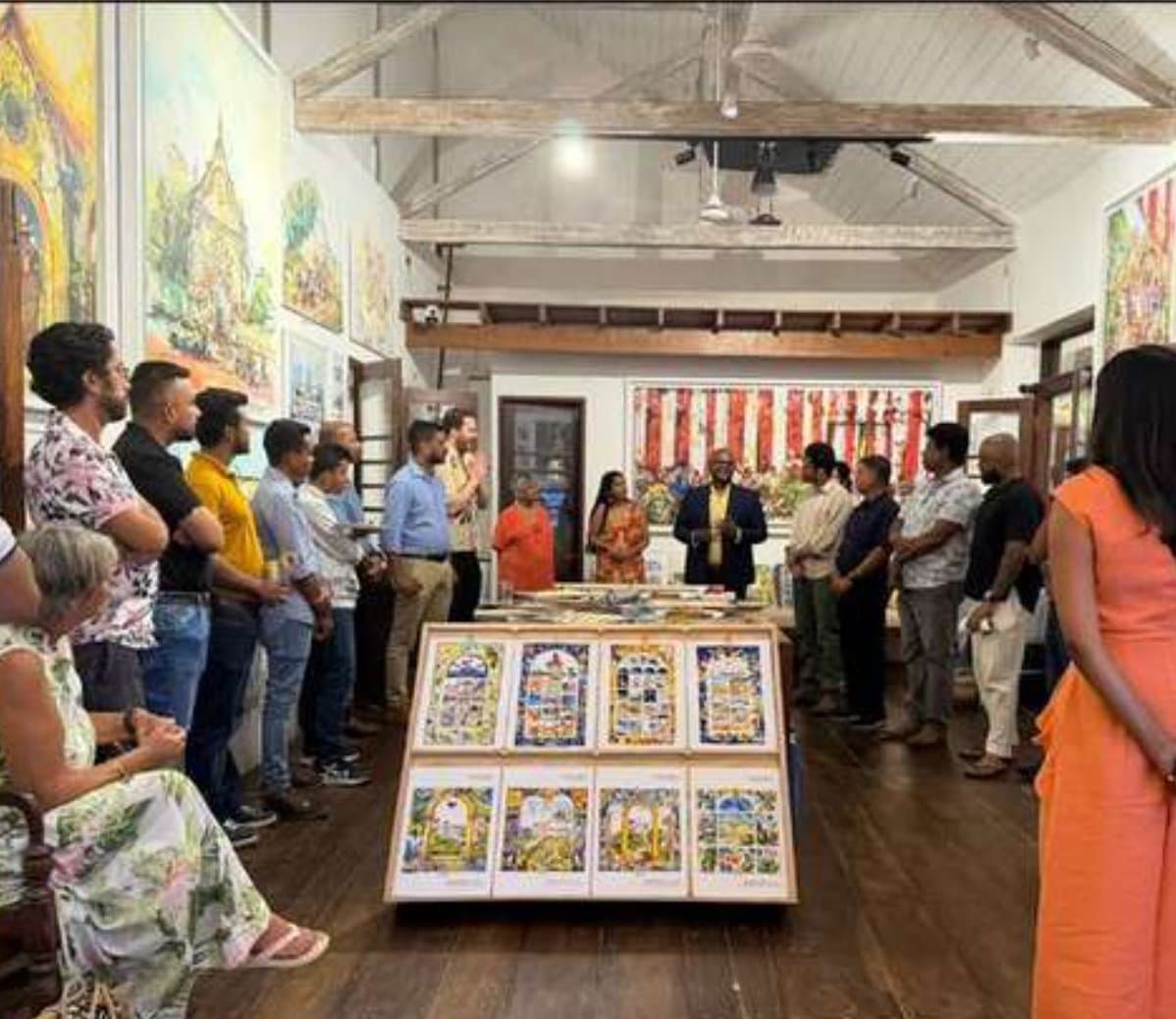 Founders gathered at a Southern Innovation Hub community event in a gallery